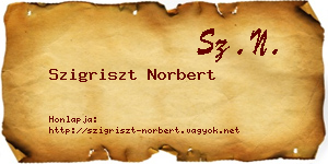Szigriszt Norbert névjegykártya