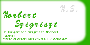 norbert szigriszt business card